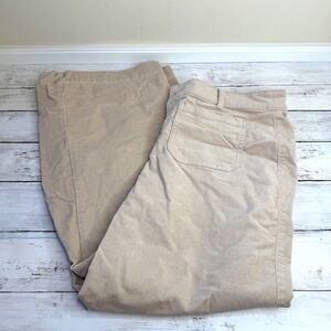 Loft Palmer wide leg pants, cream corduroy, front pockets